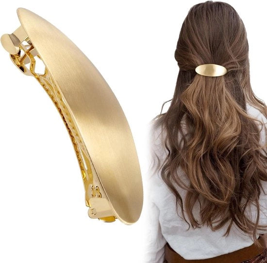 Spilla per capelli ovale in oro 10 cm per donne - adatta per capelli fini e spessi - design francese elegante