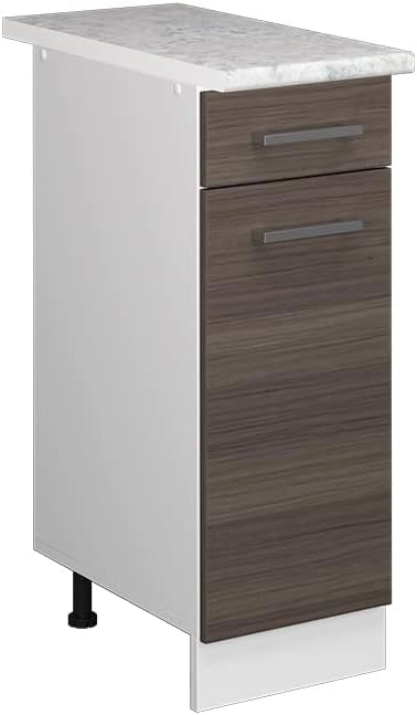 Base universale R-Line, Grigio-blu, 40 cm con cassetto, senza piano di lavoro, adatto per essere riposto in modo salvaspazio nelle cucine componibili