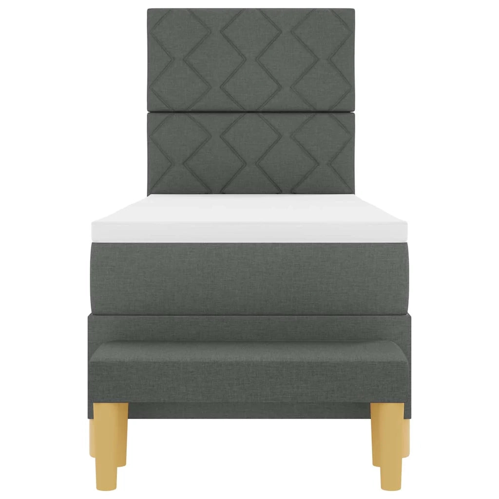 Letto a molle con testiera Grigio scuro 200 x 80 cm Tessuto 3344332