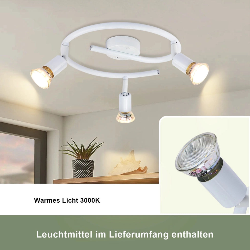 ZMH Faretto da soffitto 3 fiamme GU10 moderni per corridoio con lampadina inclusa
