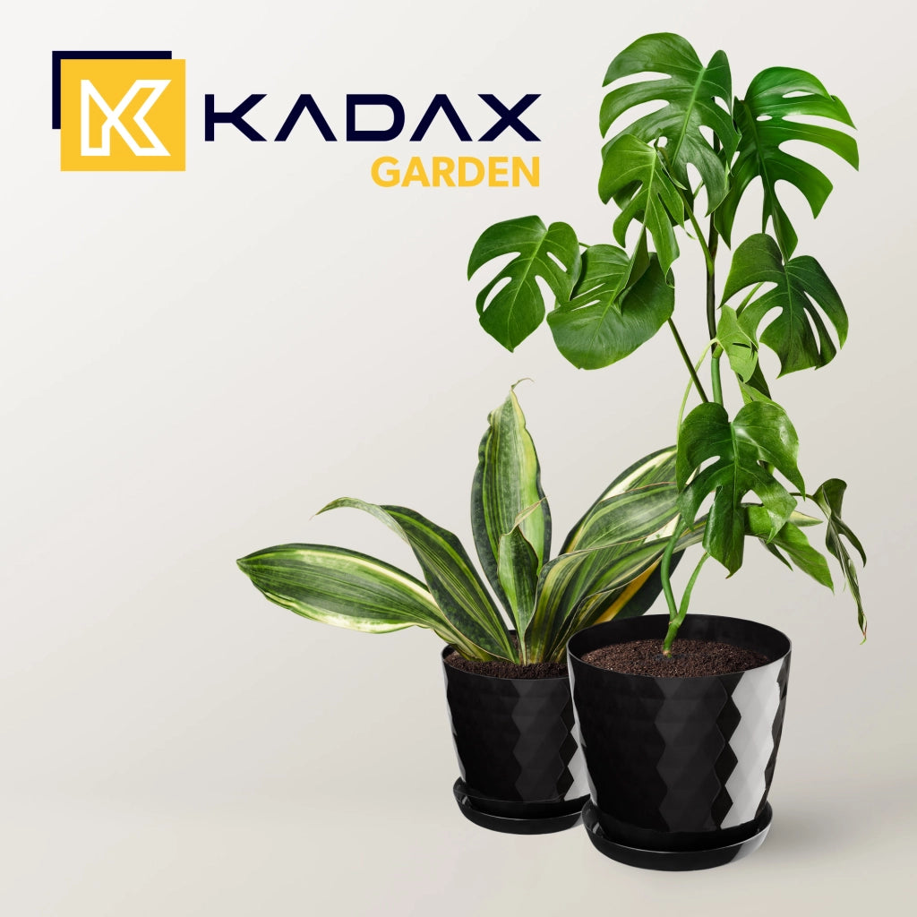 Copertura in plastica con supporto per vaso da fiori KADAX, 30 cm, nera.