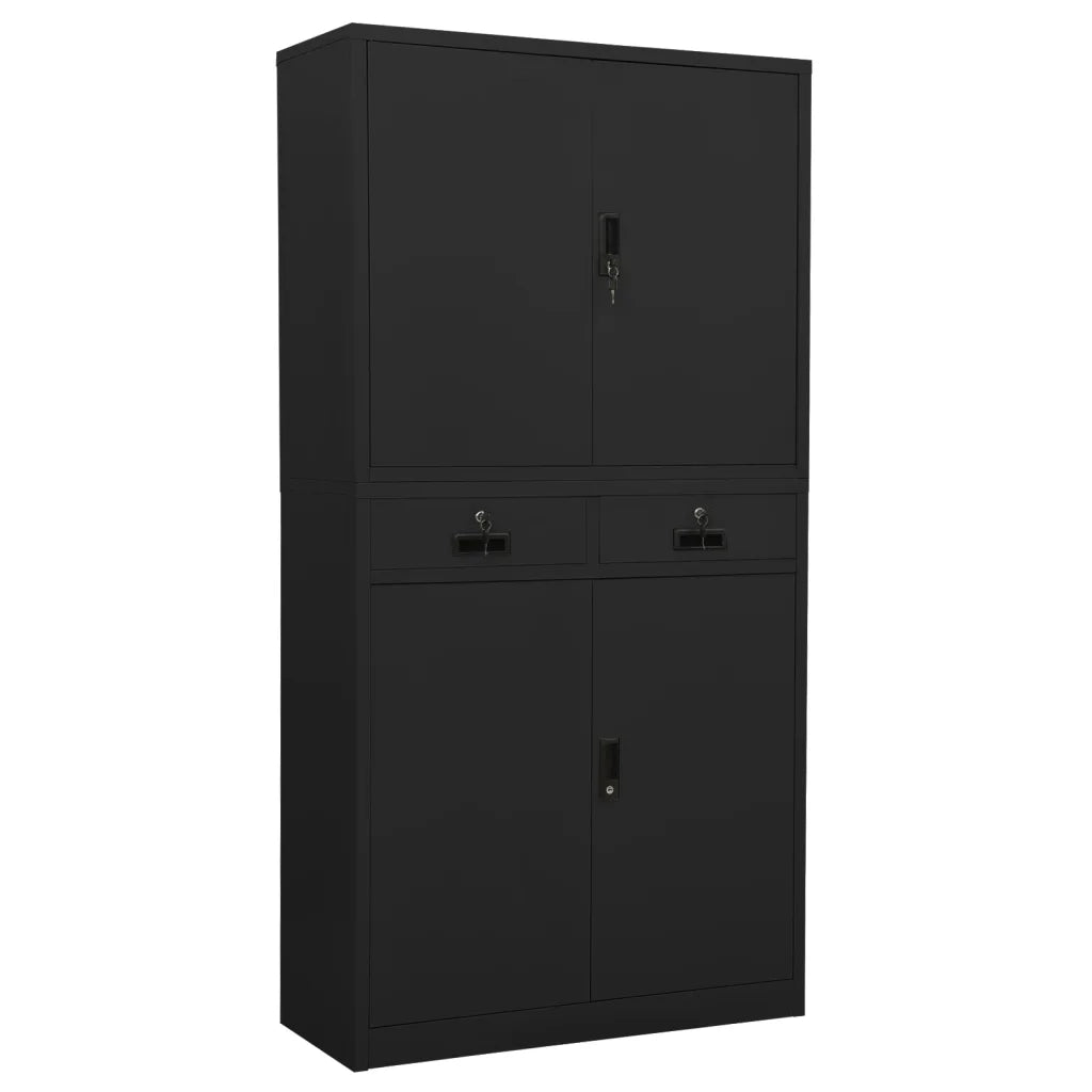 Armadio per Ufficio Antracite 90x40x180 cm in Acciaio cod mxl 50953