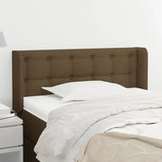 Testiera ad Orecchio-Testata con Orecchie Marrone Scuro 103x16x78/88 cm in Tessuto 438857