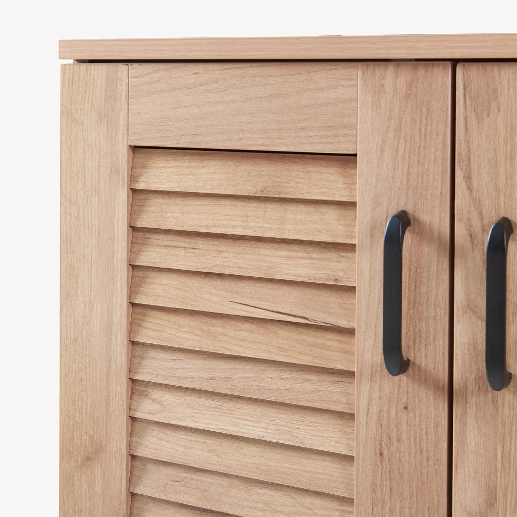 Set Løten di Armadio Scarpiera e Panca 97 x 120 x 36 cm Effetto Rovere [en.casa]