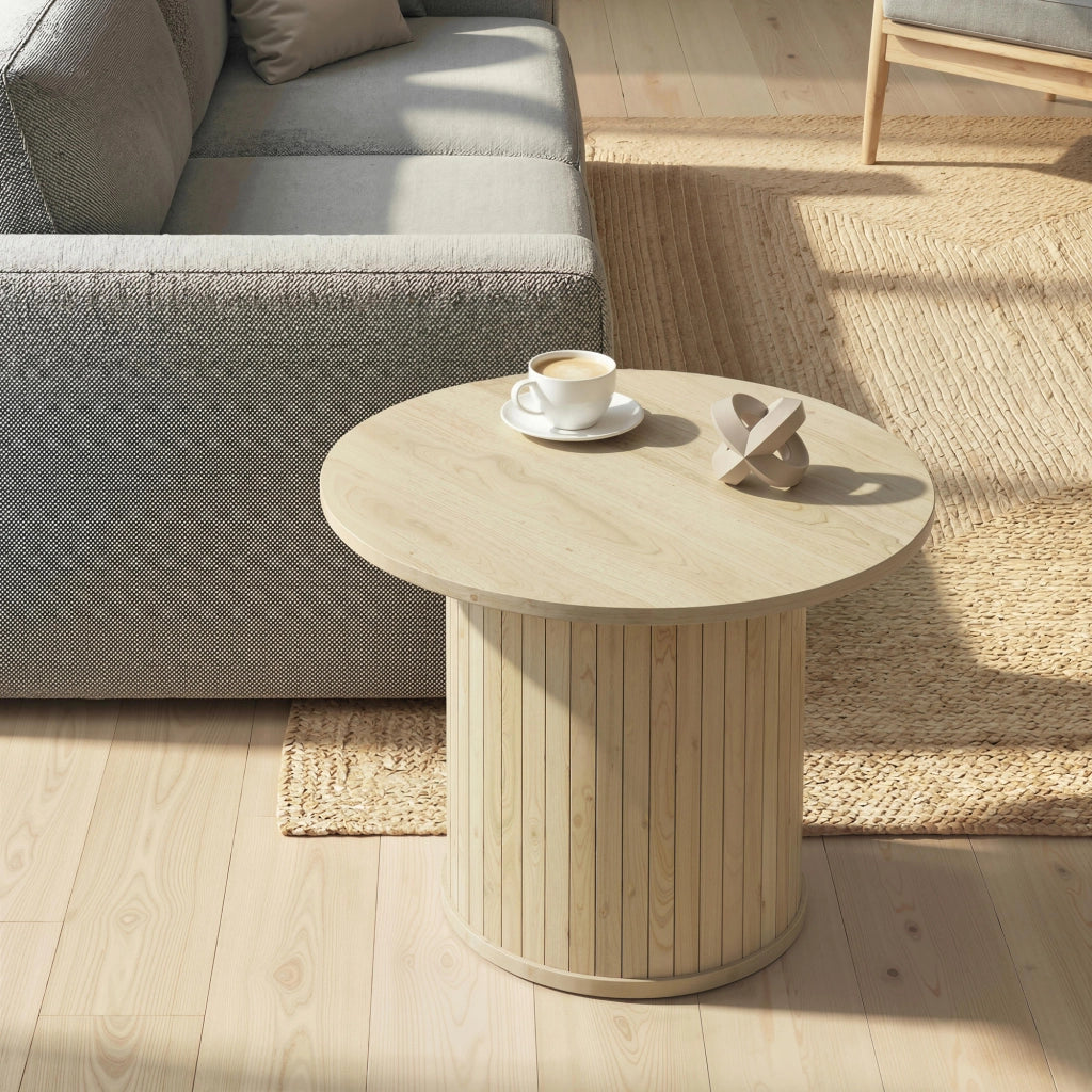 Tavolino da salotto rotondo ¨C Minimal ¨C legno naturale ?60x40 cm
