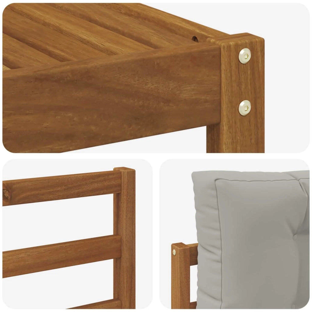 Set di divani da esterno 5 pcs Grigio Naturale e Chiaro 3367424