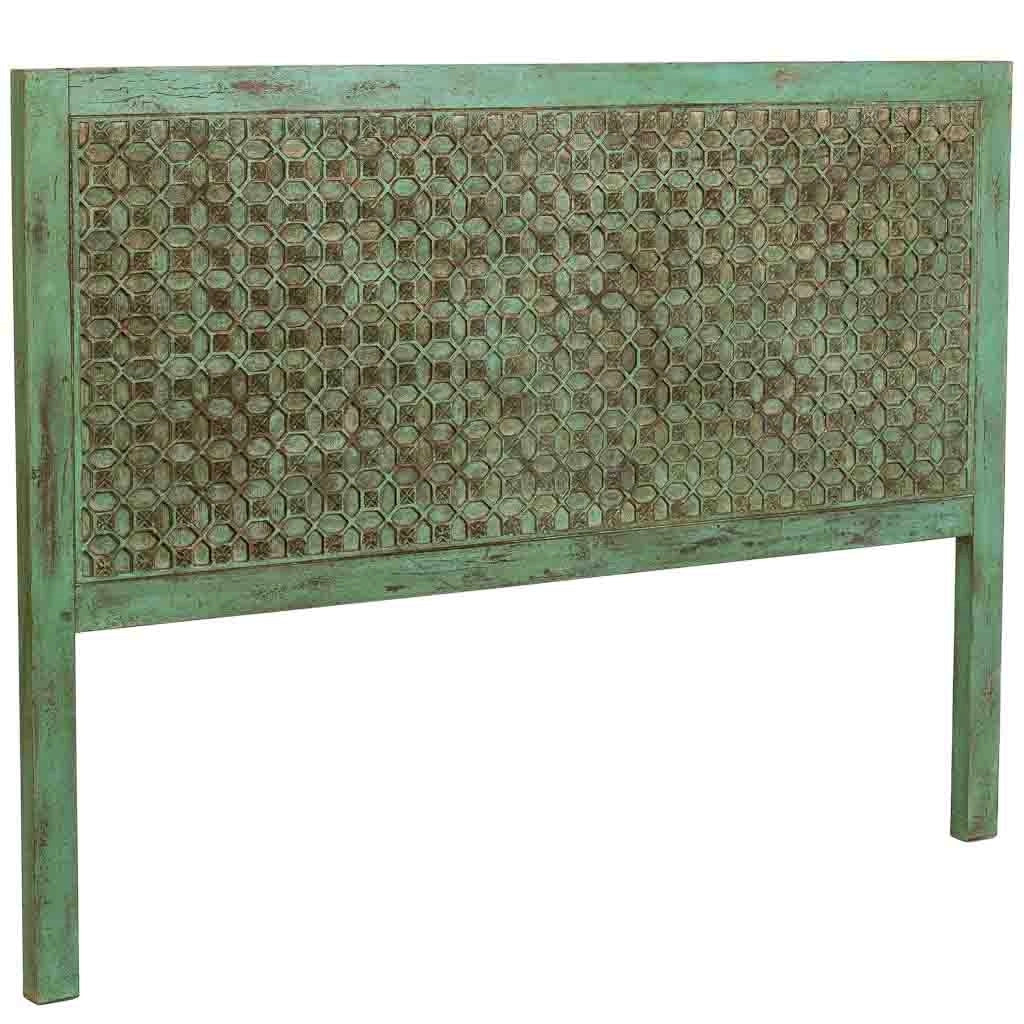 Testiera in legno verde artigianale 160x3x120h cm