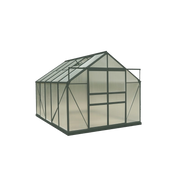 Serra da giardino in alluminio 244x305 cm – 7,44 m² – policarbonato 4 mm e base inclusa – verde – SR3024 Foresta