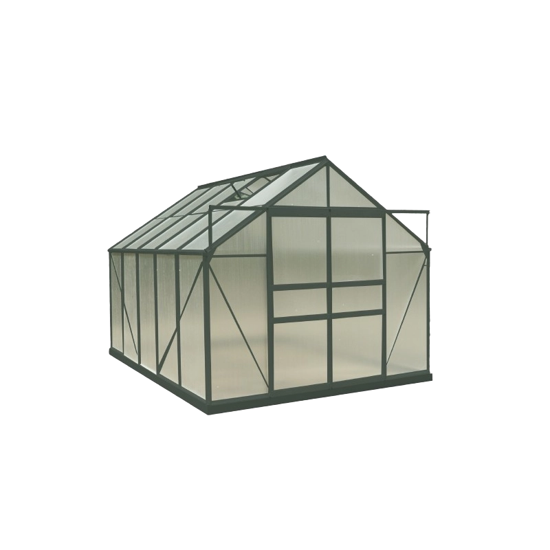 Serra da giardino in alluminio 244x305 cm – 7,44 m² – policarbonato 4 mm e base inclusa – verde – SR3024 Foresta