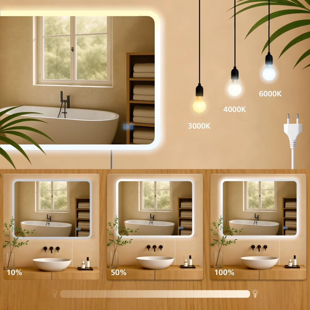 Specchio da bagno Jericho 60x80 senza Bluetooth