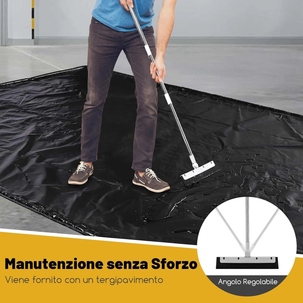 Tappeto per Garage 550 x 240 cm, Tappetino Antiscivolo per Riparazione Auto Impermeabile, Include Raschietto per Pavimenti e Nastri Adesivi, Adatto per SUV di Media Grandezza