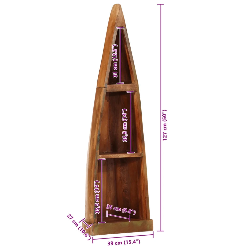 Mobile a Barca 39x27x127 Legno Massello di Recupero
