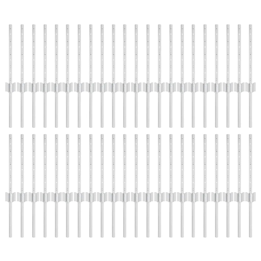 Palo della recinzione 44 pcs Argento 80 cm Acciaio 3335947
