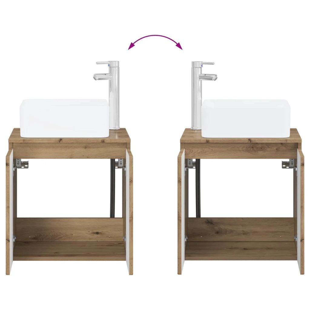 Set di mobili per il bagno 2 pz Rovere Artigianale 3406132