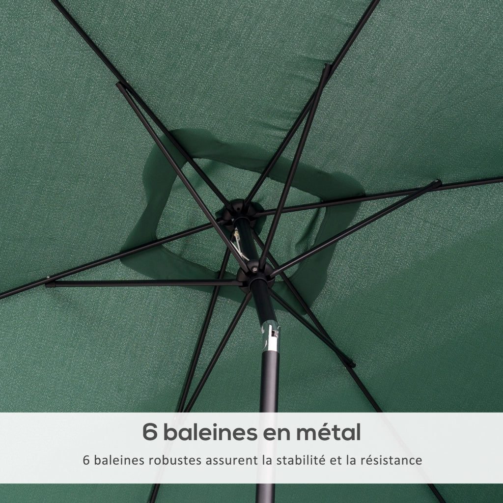 Ombrellone rettangolare inclinabile ¨C zephmum ¨C Polipropilene Alluminio Verde 3x2m