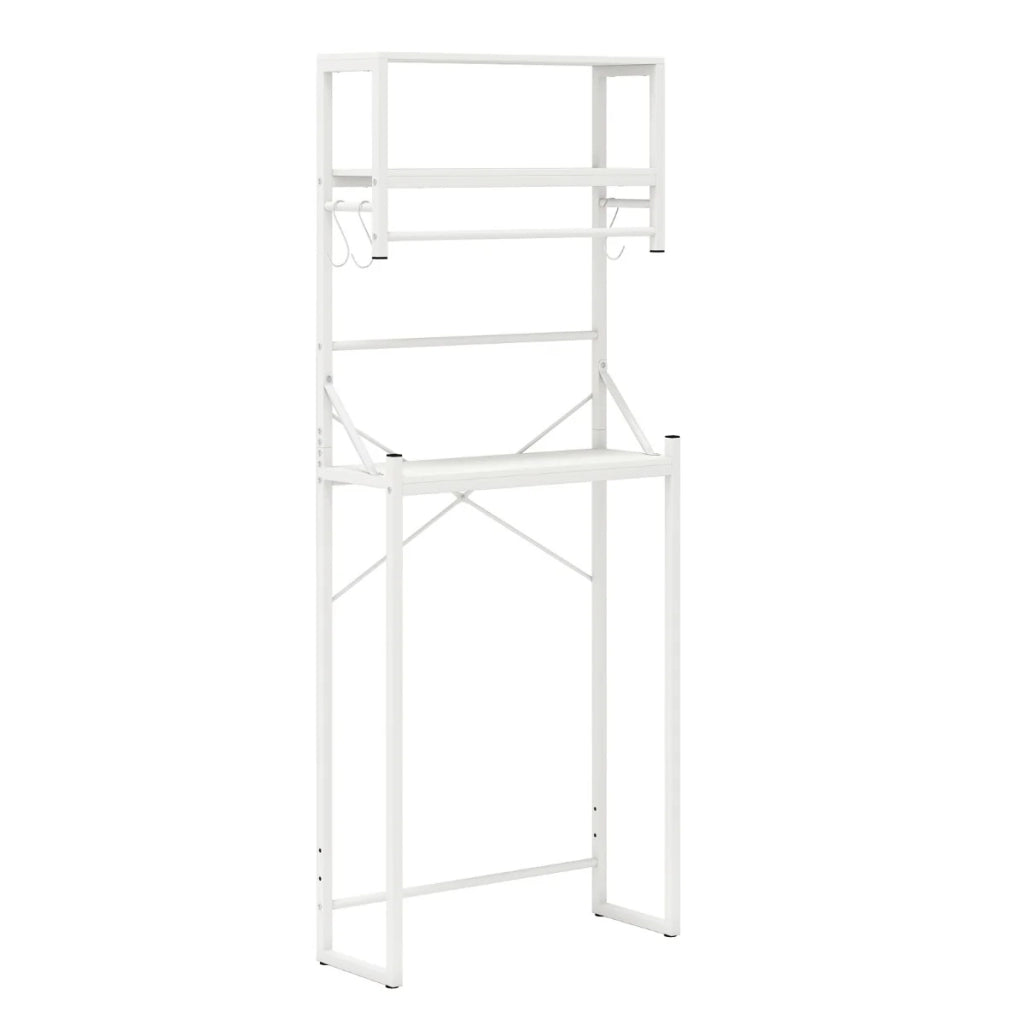 Mensola da bagno autoportante 64 x 24 x 162 cm con 3 ripiani salvaspazio stile moderno metallo bianco 20_0018916