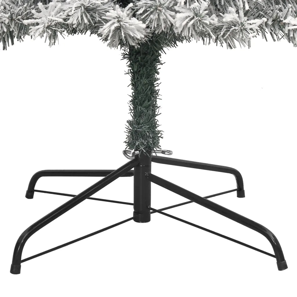 Albero di Natale | Decorazioni natalizie Sottile con Base e Neve Floccata 270 cm PVC
