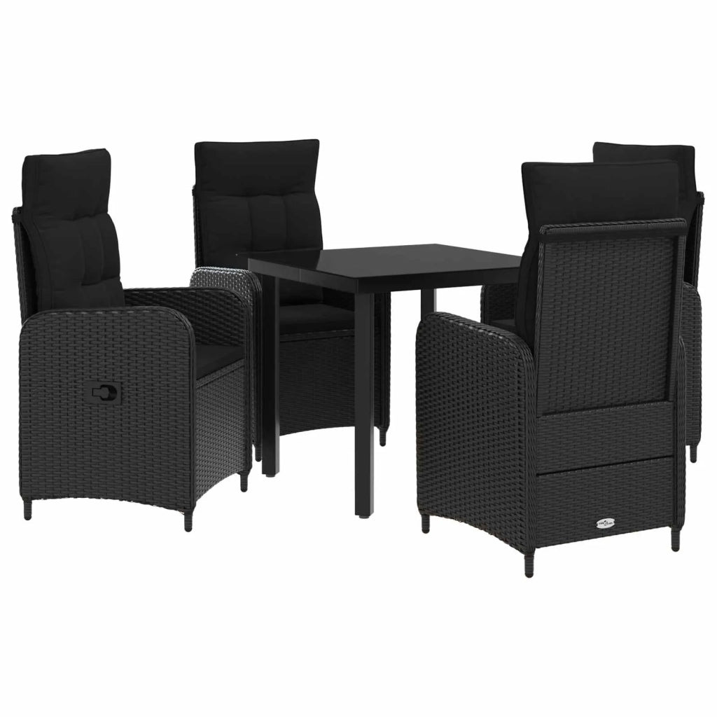 Set Tavolo da Salotto con cuscino con cuscino 5 pcs Nero 3422473