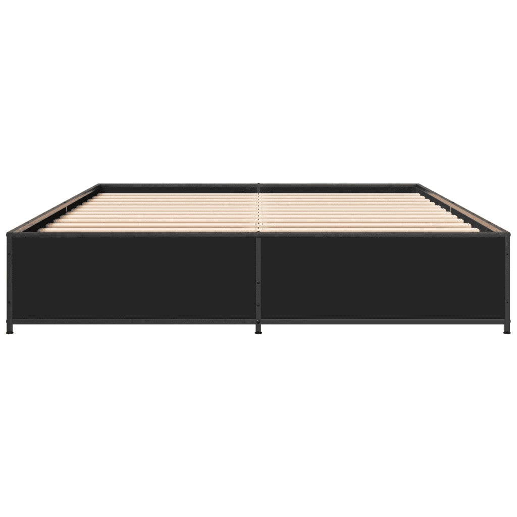 Giroletto Nero 150x200 cm in Legno Multistrato e Metallo