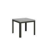 Tavolo apribile 90x90/180 cm Linea Libra telaio Antracite - Cemento