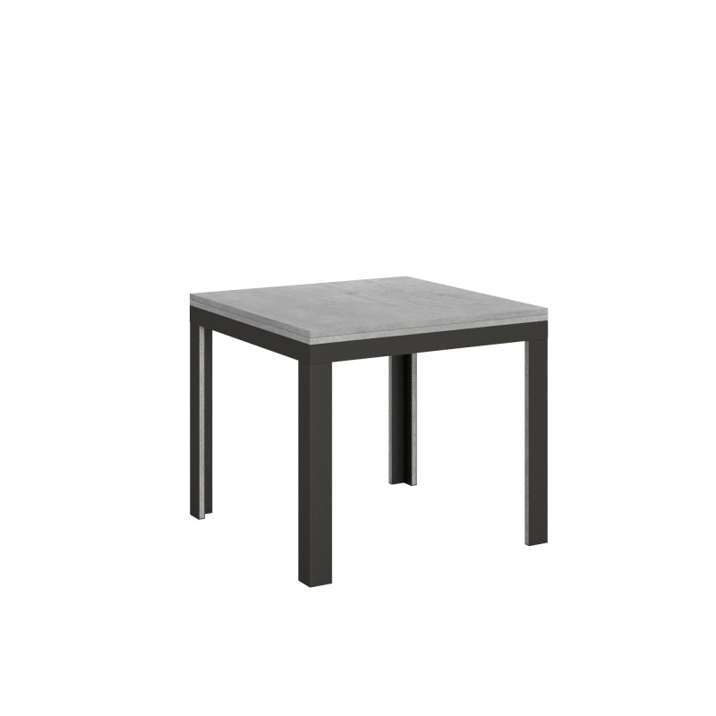 Tavolo apribile 90x90/180 cm Linea Libra telaio Antracite - Cemento