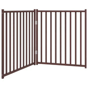 Cancello Cani Pieghevole 2Pannelli Marrone 160cm Massello Abete CFW6115755