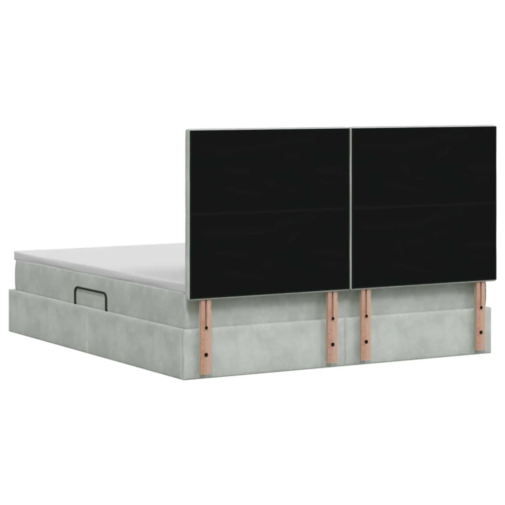 Letto con contenitore e materasso Grigio Chiaro 160 x 200 cm 3459639
