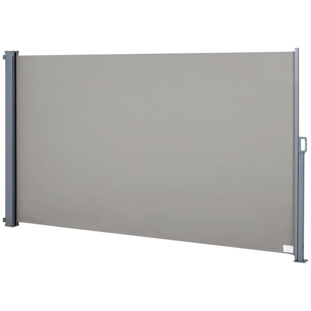 Tenda da sole laterale avvolgibile ¨C zephmum ¨C grigio alluminio poliestere 3x1.6m