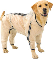 Giubbotto Impermeabile per Cani con Cappuccio e Striscia Riflettente - Impermeabile e Translucido per Cani Piccoli, Medi e Grandi