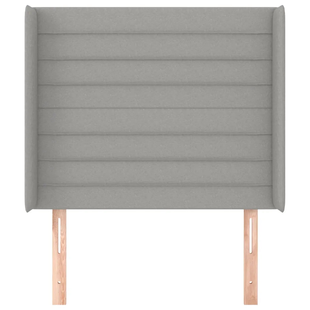 Testiera | Testata ad Orecchio Grigio Chiaro 93x16x118/128 cm in Tessuto