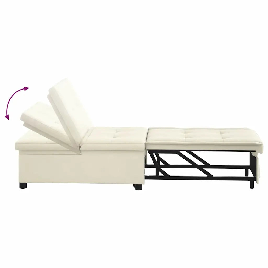 Divano letto | Sof¨¤ letto | Letto singolo Crema 194 x 67 x 82 cm Velluto