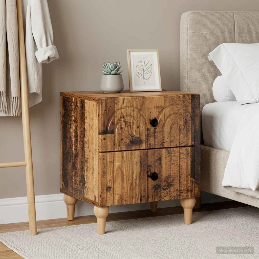 Armadio da Notte 2 pz Legno antico 43 x 34,5 x 48 cm 894082