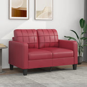 Divano a 2 Posti-Sofa 2 Posti Rosso Vino 120 cm in Similpelle 364584