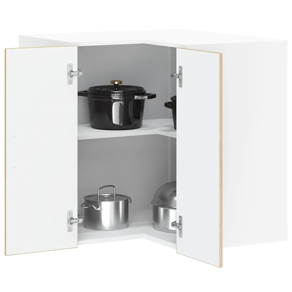 Pensile da Cucina ad Angolo-Mobile Cucina da Parete Porto Rovere Sonoma in Truciolato