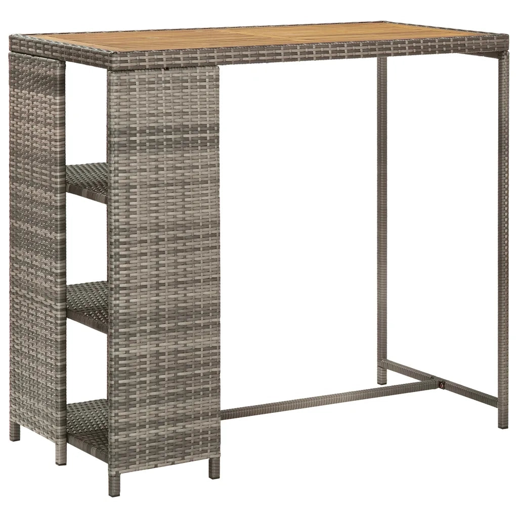 vidaXL Set Bar da Giardino 5 pz con Cuscini in Polyrattan Grigio