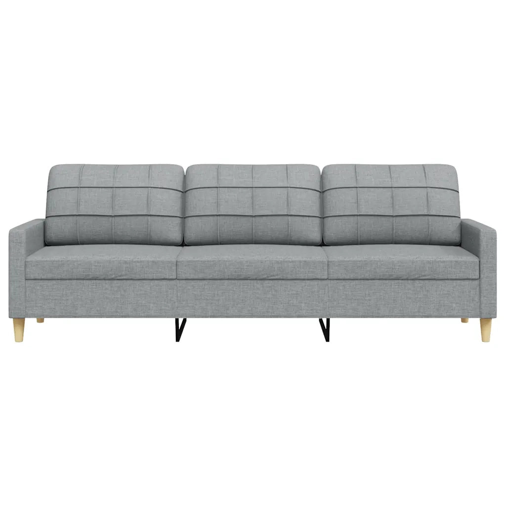 Divano a 3 Posti Grigio Chiaro 210 cm in Tessuto 4007414