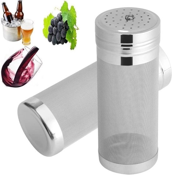 Filtro per Birra in Acciaio Inossidabile 300 Micron - Sostenibile - Adatto per Caffè/Vino - Dimensioni 7 x 18 cm - Leggero - Filtro per Birra