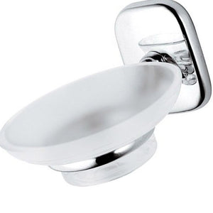 Portasapone da muro in vetro bianco sabbiato - serie suite