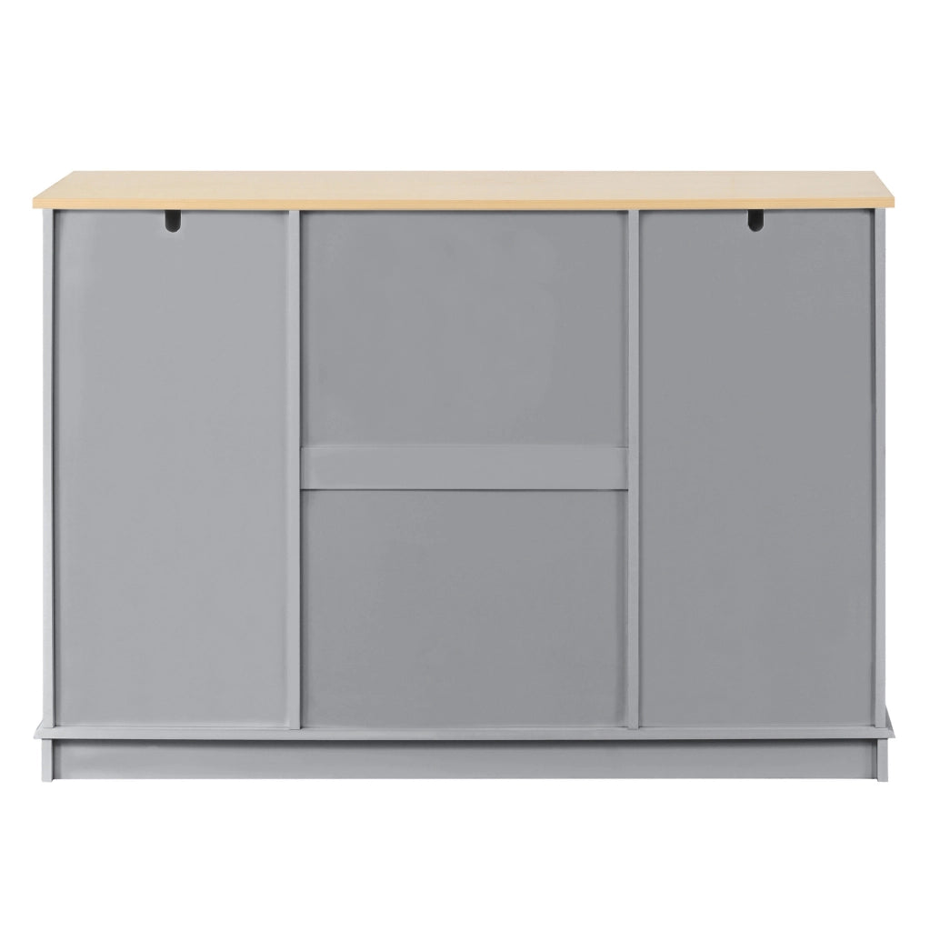 Credenza 126x40x86 cm con 3 cassetti e ante; MDF grigio