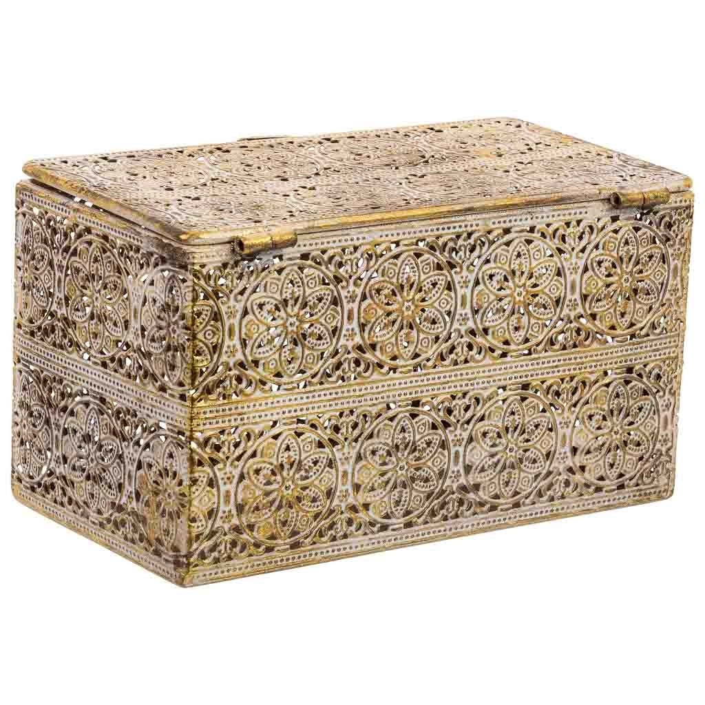 Scatola in metallo marrone 20.5x12.5x11.5h cmh cm