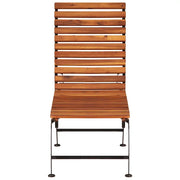 Lettino Prendisole con Gambe in Acciaio Legno Massello Acacia 44394