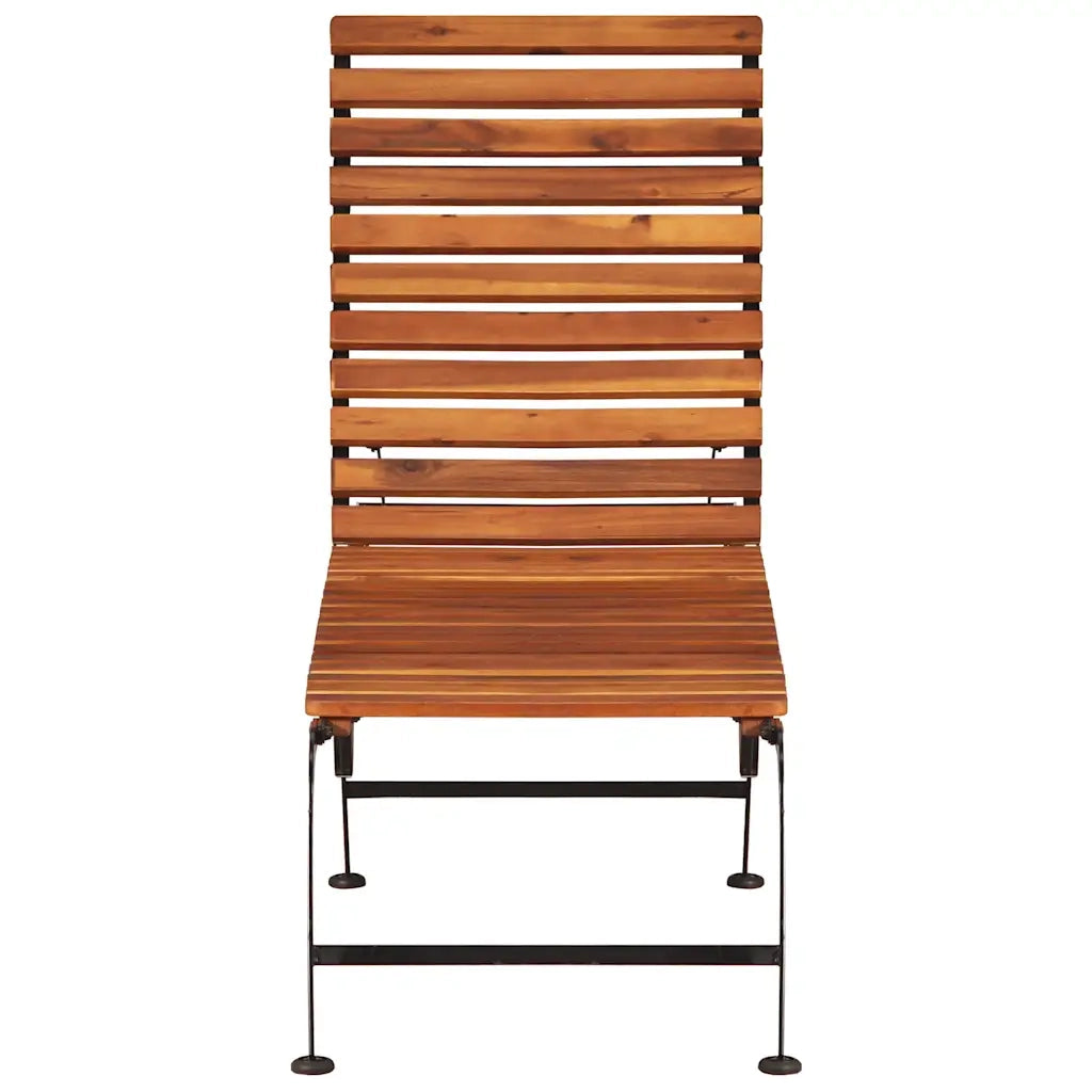 Lettino Prendisole con Gambe in Acciaio Legno Massello Acacia 44394