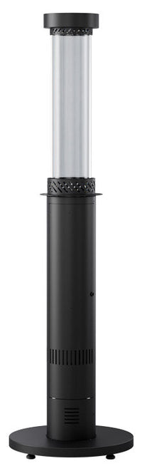 Stufa da Esterno Fungo a Pellet Ø52x194 cm in Ferro Decapato e Vetro Bamboo Antracite