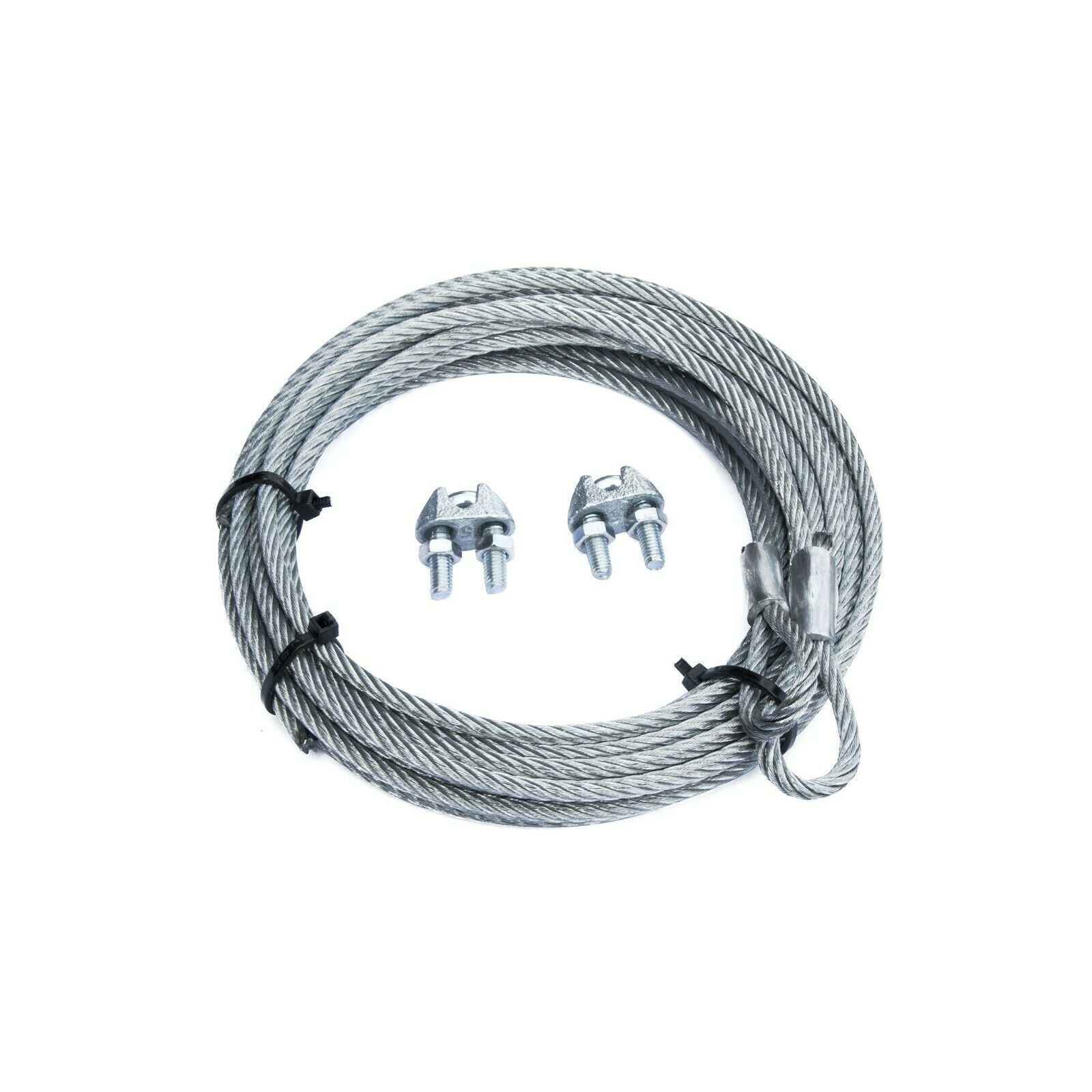 CAVO RICAMBIO PORTE BASCULANTI FUNE D. 4mm GANCIO AD ASOLA + 2 MORS. CONTRAPPESO
