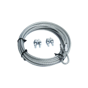 CAVO RICAMBIO PORTE BASCULANTI FUNE D. 4mm GANCIO AD ASOLA + 2 MORS. CONTRAPPESO