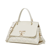 Borsa a mano in vera pelle bianca