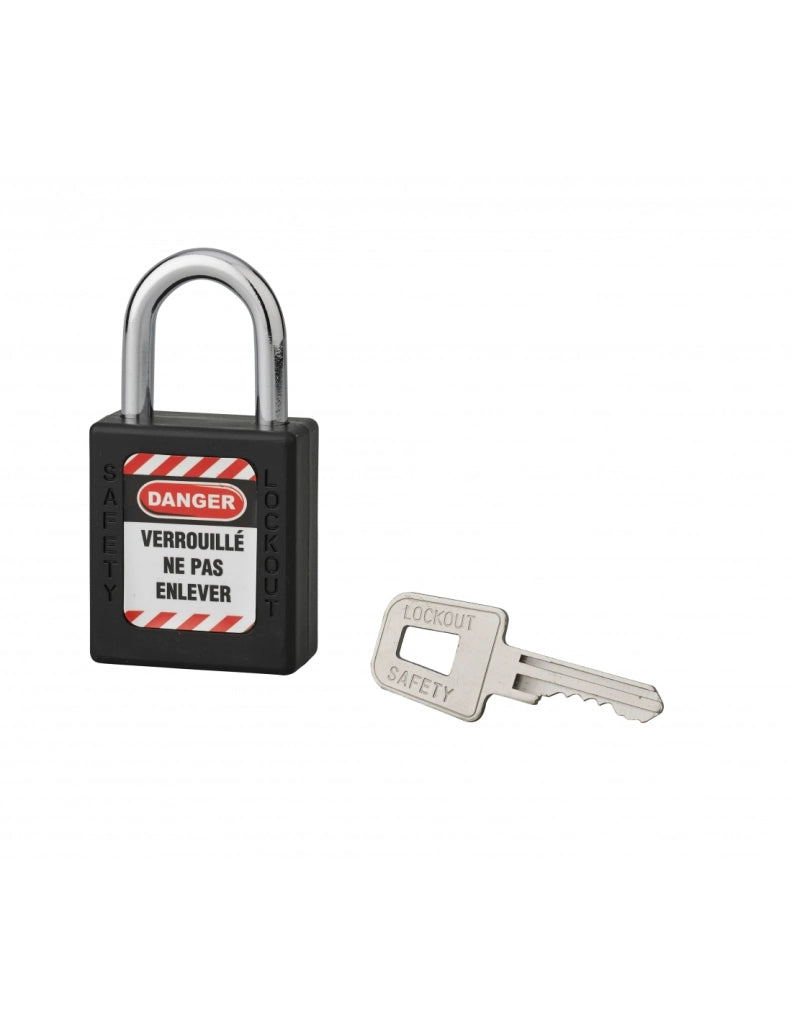 Lucchetto 40 mm con arco in acciaio  6 X 25 mm NERO - THIRARD