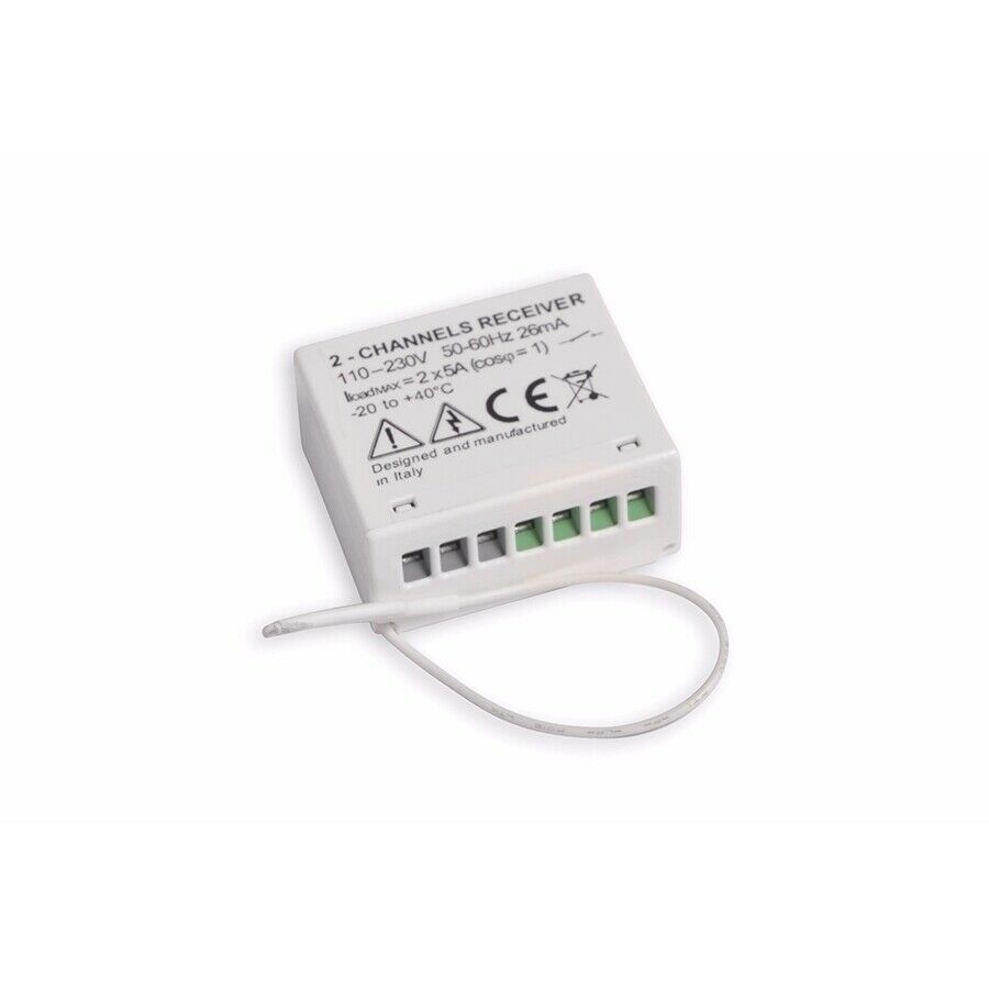 RICEVITORE RADIO DA INCASSO A DUE CANALI NEKOS RR2-M 7505028 AUTOMAZIONE NUOVO