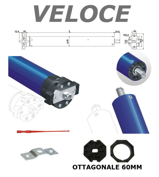 MOTORE AUTOMAZIONE PER TAPPARELLE 20 NM 40 KG VELOCE RAPIDO 28 GIRI RPM MINUTO