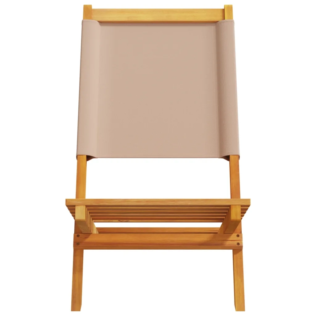 Sedie Giardino Pieghevoli 4pz Tortora Tessuto e Legno Massello 3214643